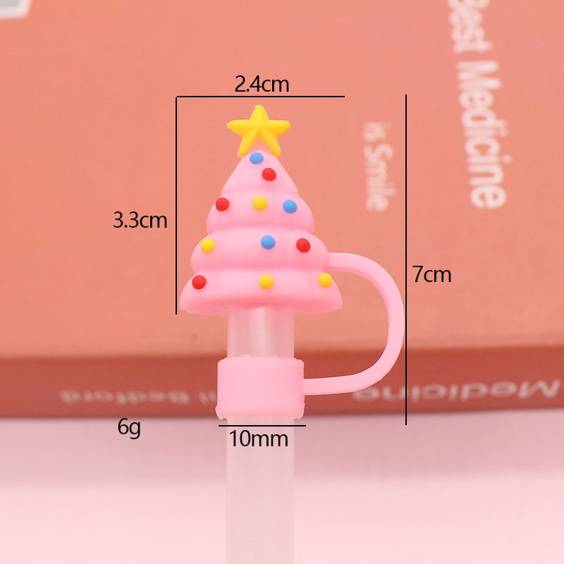 Soft Glue 7 8 10Mm Straw Cap Silicone Cute Cartoon Doll Straw Plug Pvc Stereo Dustproof Straw Cap - Image 1