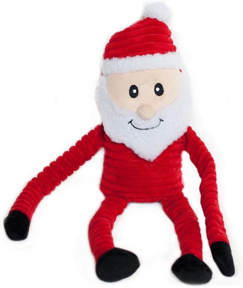 ZippyPaws Holiday Crinkle Plush Squeaky Christmas Dog Toy - Santa Small - Image 1