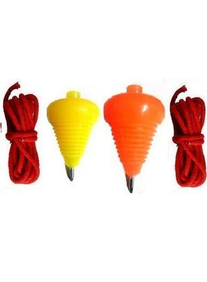 Amit Marketing Plastic Spinning Lattu I With Thread I Bhawra I Latto I Bambaram I Traditional Indian Game I Outdoor Games I Fun & Therapeutic I Toys For Kids & Adults I Pack Of 2 Pcs Multicolor - Image 1