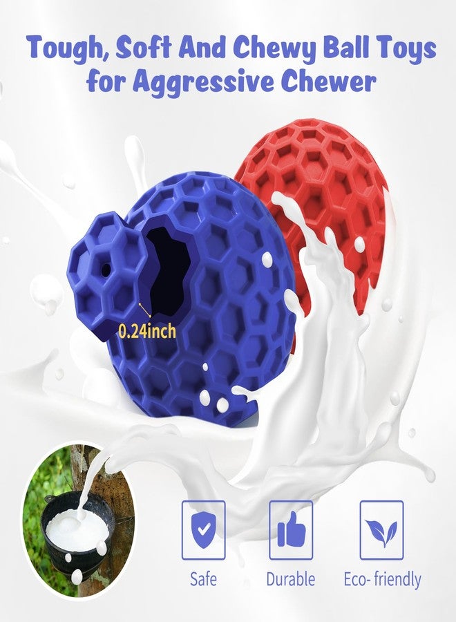 HIPPIH Indestructible Squeaky Dog Toys, Interactive Dog Balls 2 Pack, Chew Toys for Aggressive Chewers, Natural Rubber Puppy Toy for Large/Medium Dogs, Tough Puppy Teething Toy, Relieve Anxiety - Image 3