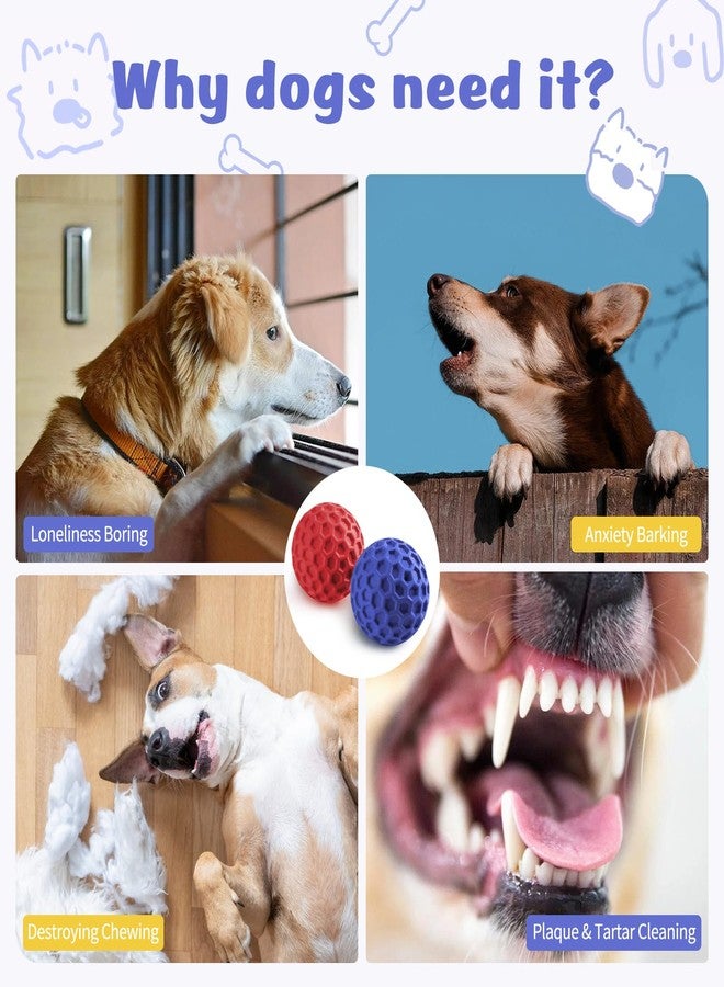 HIPPIH Indestructible Squeaky Dog Toys, Interactive Dog Balls 2 Pack, Chew Toys for Aggressive Chewers, Natural Rubber Puppy Toy for Large/Medium Dogs, Tough Puppy Teething Toy, Relieve Anxiety - Image 4