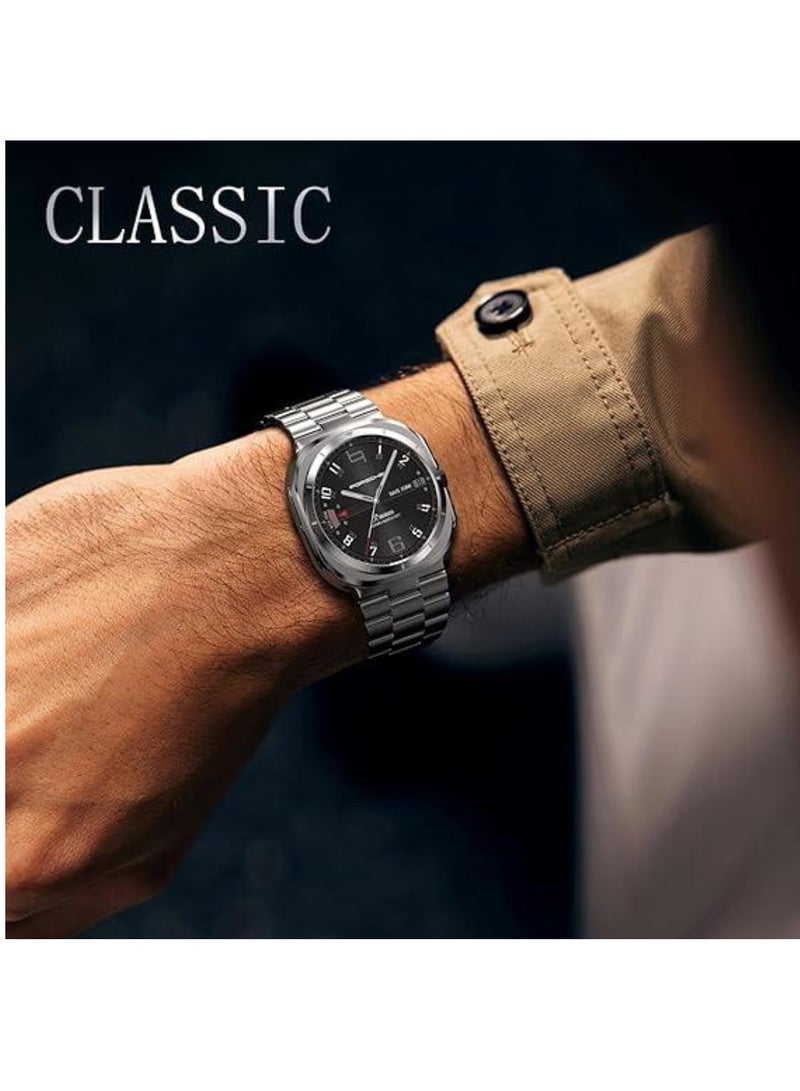 TIGER Stainless Steel Band Compatible with Samsung Galaxy Watch Ultra 47mm, No Gap Solid Metal Business Replacement Wristband Galaxy Watch Ultra Strap (2024) for Men & Women - Durable, Stylish, and Comfortable Watch Strap - Image 2