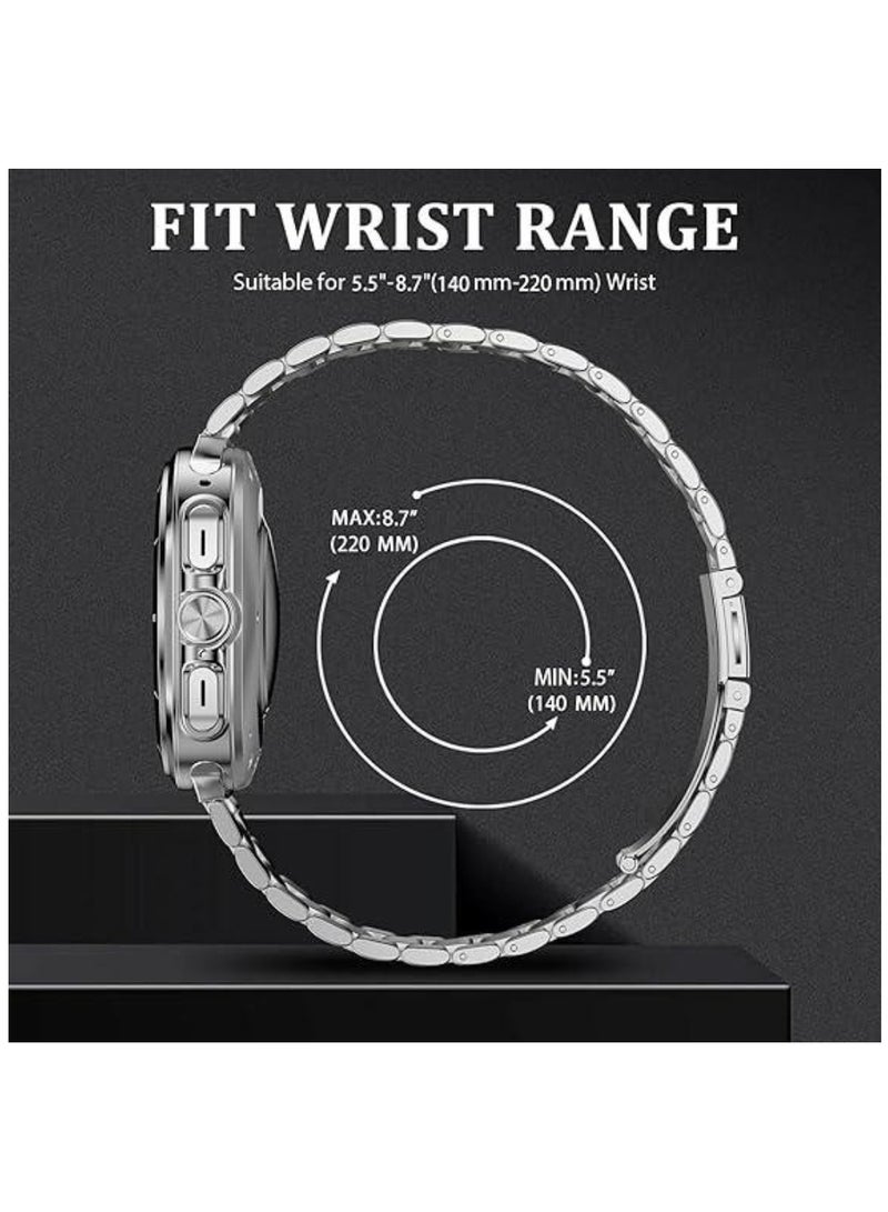 TIGER Stainless Steel Band Compatible with Samsung Galaxy Watch Ultra 47mm, No Gap Solid Metal Business Replacement Wristband Galaxy Watch Ultra Strap (2024) for Men & Women - Durable, Stylish, and Comfortable Watch Strap - Image 3