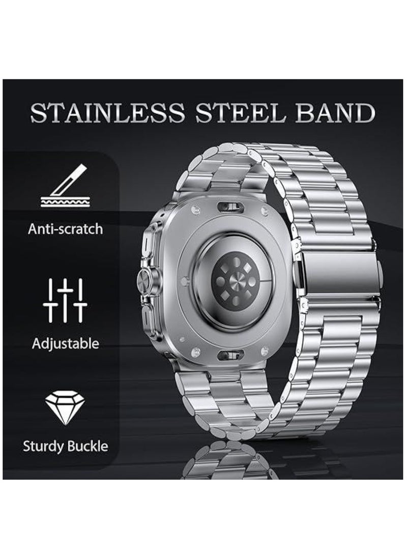 TIGER Stainless Steel Band Compatible with Samsung Galaxy Watch Ultra 47mm, No Gap Solid Metal Business Replacement Wristband Galaxy Watch Ultra Strap (2024) for Men & Women - Durable, Stylish, and Comfortable Watch Strap - Image 4