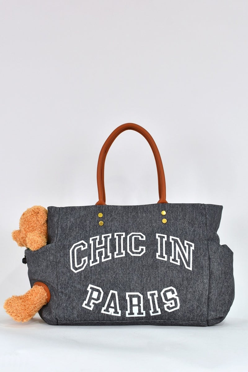 Elatae Teddy Bear Detailed Shoulder Bag Black 17587  - Image 1