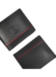 Forhans Black Leather Master Card Wallet With Red Strape For Men  - Image 3