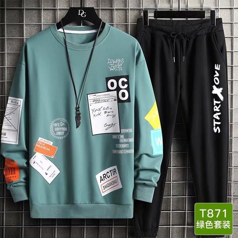 Autumn Pullover Sweatshirt Men's Casual Sports Suit Men's Junior High School Students Thin Coat Teenagers Round Neck Sweatshirt  - Image 5