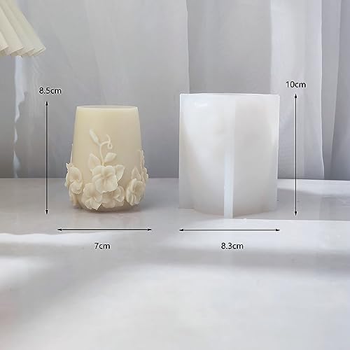 ESEENS Bottle Candle Molds - Cylinder & Flower Pillar - Rose Flower - Resin Casting Silicone Molds for Home Decor & Candle Making - Wave & Spiral Mold - Image 2