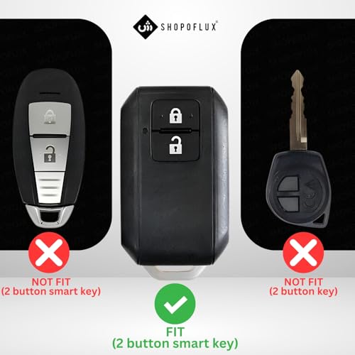 SHOPOFLUX Leather TPU Key Cover Compatible with Baleno, Grand Vitara, XL6, Swift, Brezza, Celerio, eVitara, Ertiga, Dzire, Fronx, Urban Cruiser, Rumion, Glanza, Hyryder,Victoris (Black) (Silver) - Image 2