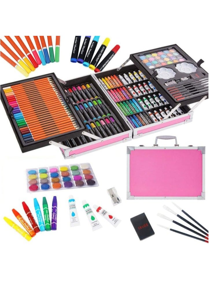 Generic TOYARTSY Deluxe Art Set for Kids - 145-Piece Drawing and Painting Supplies Studio Kit, Perfect Gift (Unicorn Design - Pink).  - Image 2