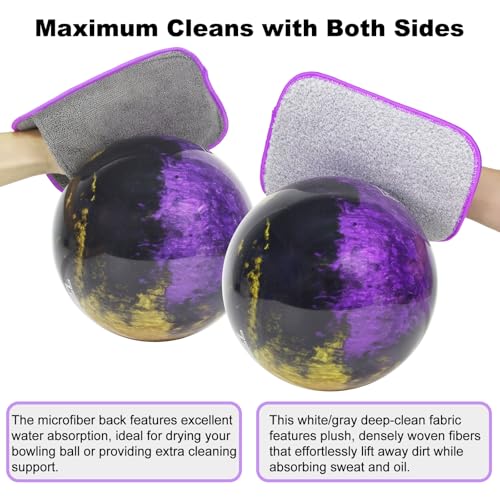 DREAMZA Bowling Towel Shammy Pad, Wearable Bowling Ball Towel Glove, Dual-Sided Microfiber Bowling Rag for Easy, Gentle, Deep Cleaning - Bowling Accessories for Men Women - Image 5