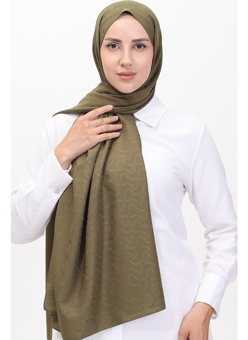 Sefa Merve Madame Mary Ivy Jacquard Shawl 19088-16 Khaki  - Image 1