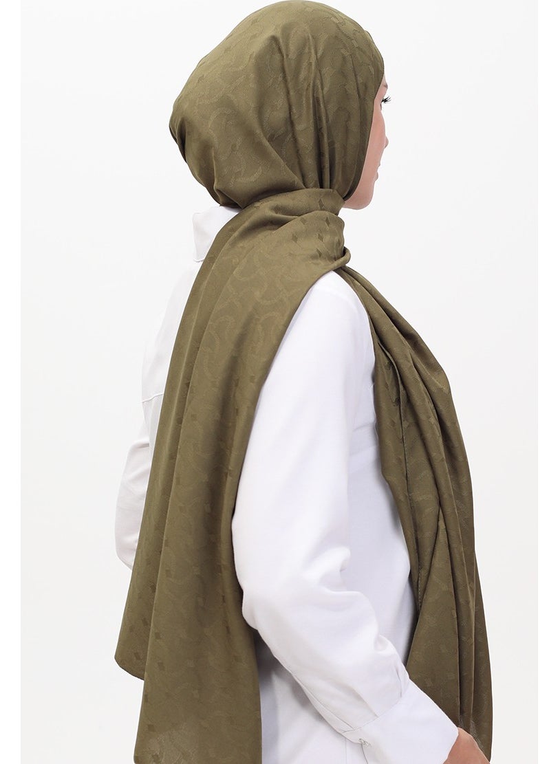 Sefa Merve Madame Mary Ivy Jacquard Shawl 19088-16 Khaki  - Image 2