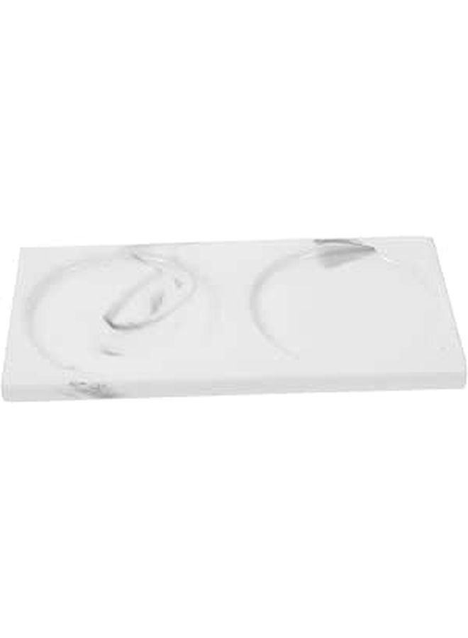 White Marble Bathroom Counter Tray Vanity Sink Skincare Storage Holder - Image 1