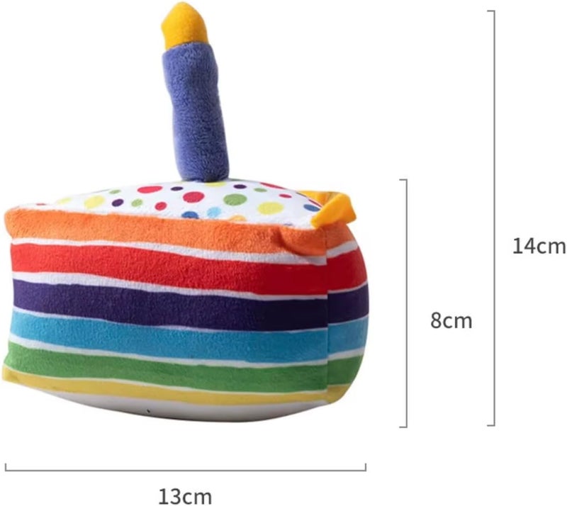 Puppytaste Birthday Cake Plush Toy for Dogs and Cats - Rainbow Striped Interactive Squeaky Toy - Image 2