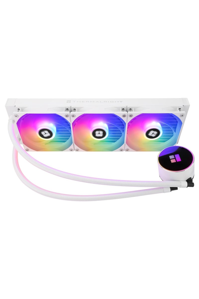 ثيرمالرايت مبرد وحدة المعالجة المركزية Thermalright Frozen Magic 360 White ARGB V2 Aio، مروحتان عاليتا الأداء PWM بسرعة 1600 دورة في الدقيقة، متوافق مع Intel LGA1150/1151//1200/2011/ 1700 وAMD: AM4/AM5، مبرد كمبيوتر Aio، صف تبريد سائل 360 - Image 1
