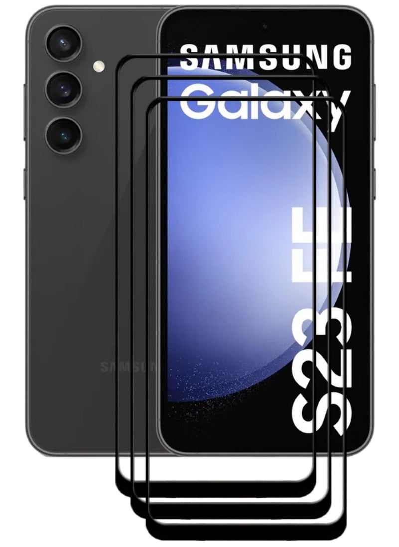 ACLIX 3 Pieces Antistatic ESD Dustproof Premium Quality High Definition Tempered Glass Screen Protector Designed For Samsung Galaxy S23 FE - Image 1