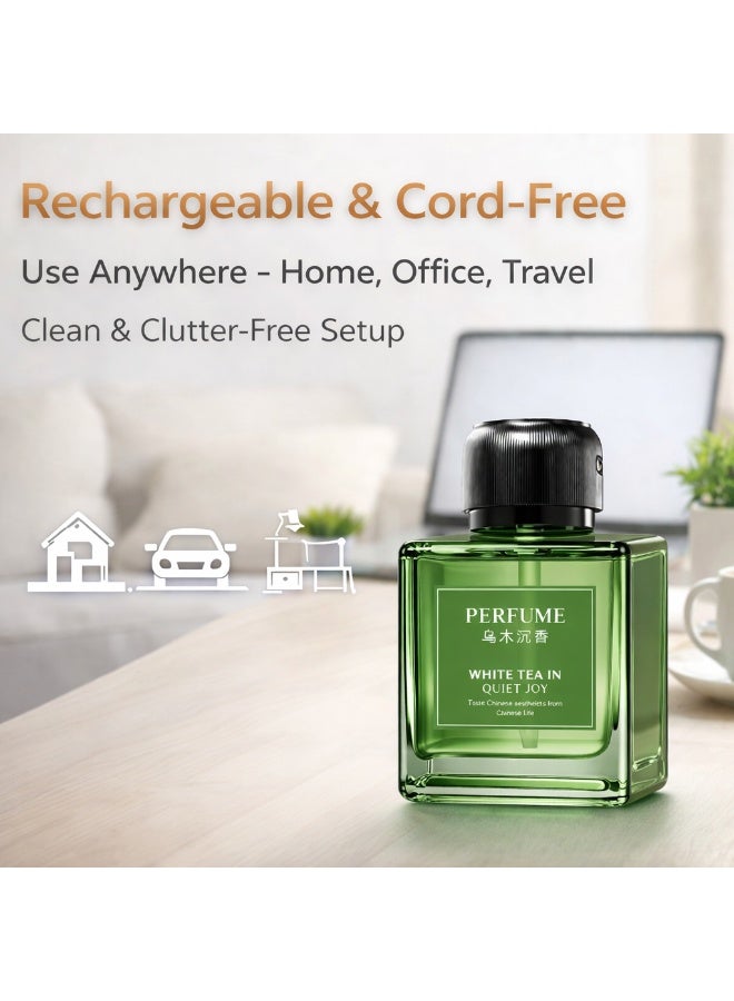 Rechargeable Smart Perfume 500ML, Portable Ultrasonic Essential Oil Diffuser, Glass Design, Touch Control, Wireless Home Fragrance Machine for Car, Office, Home - Image 3