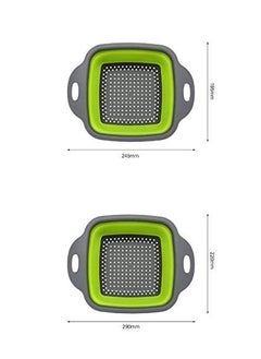 Mishrit Mishrit Set of 2 pcs Foldable Silicone Colander Fruit Vegetable Washing Basket Strainer Collapsible Drainer with Handle Kitchen Tool.  - Image 4