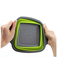 Mishrit Mishrit Set of 2 pcs Foldable Silicone Colander Fruit Vegetable Washing Basket Strainer Collapsible Drainer with Handle Kitchen Tool.  - Image 5
