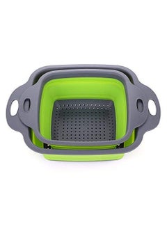 Mishrit Mishrit Set of 2 pcs Foldable Silicone Colander Fruit Vegetable Washing Basket Strainer Collapsible Drainer with Handle Kitchen Tool.  - Image 2