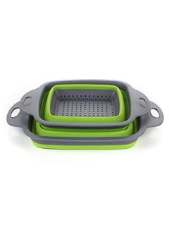 Mishrit Mishrit Set of 2 pcs Foldable Silicone Colander Fruit Vegetable Washing Basket Strainer Collapsible Drainer with Handle Kitchen Tool.  - Image 3