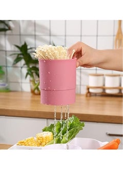 Mishrit Mishrit Dining Table Round Platter Tray with Vegetables and Fruit||360° Rotating Drain Basket with 5 Removable Dividers Strainer||Vegetable Washing Draining Basket||Appetizer Plate(Pack of 1).  - Image 5