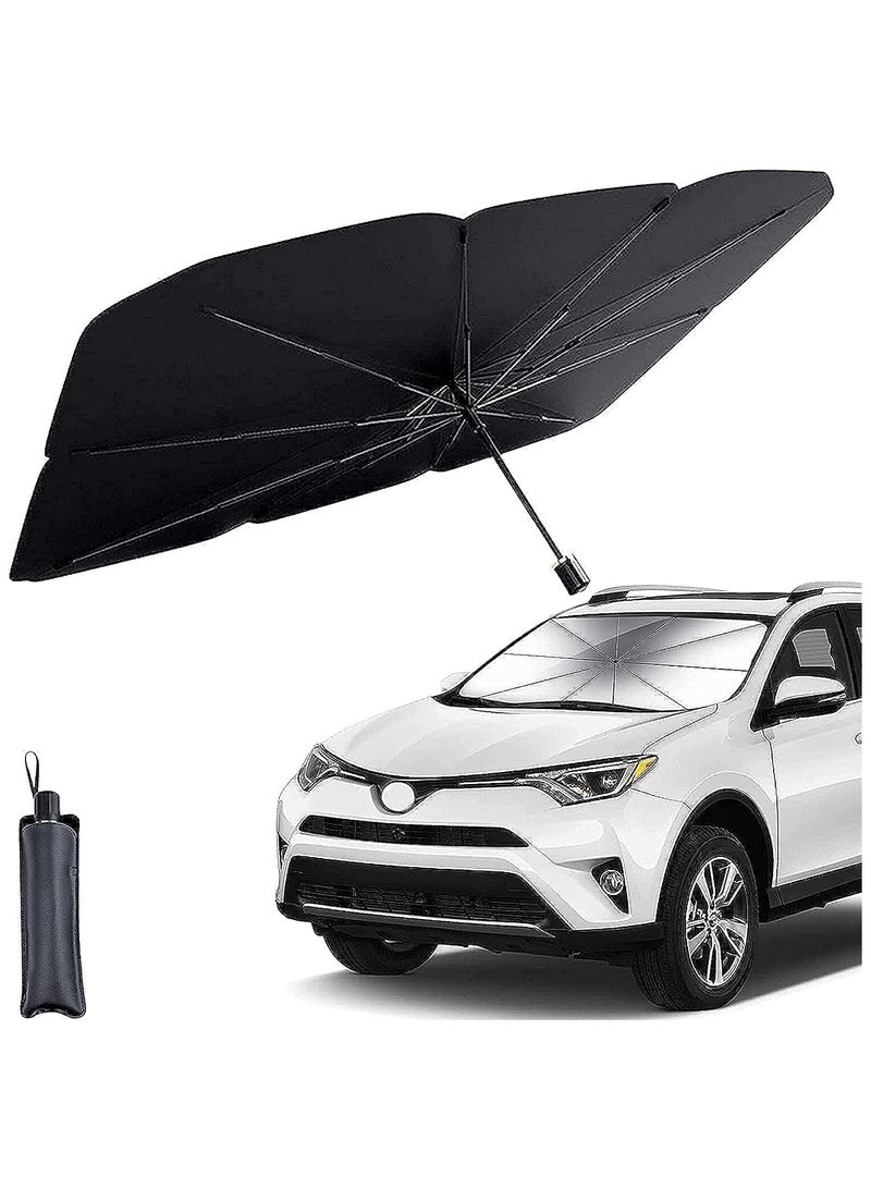 BJM Car Windshield Sun Shade UV Rays and Heat Sun Visor Protector Foldable Reflector Umbrella brella Shield - Image 1