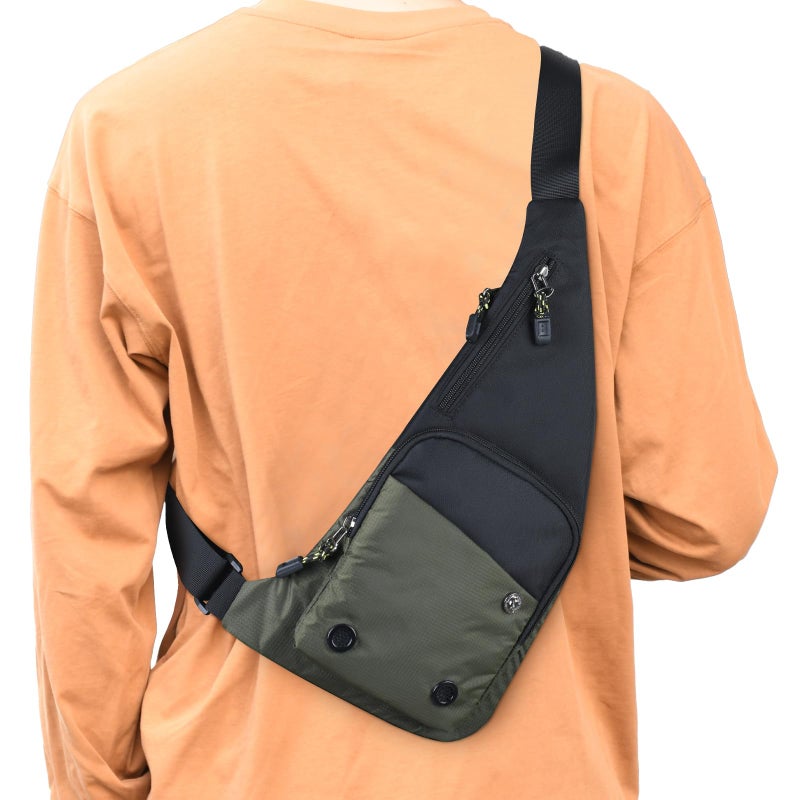 Peicees Small Sling Bag For Men Waterproof Crossbody Bag Man Purse Slim Chest Backpack Shoulder Bag For Travel Hiking - Image 2