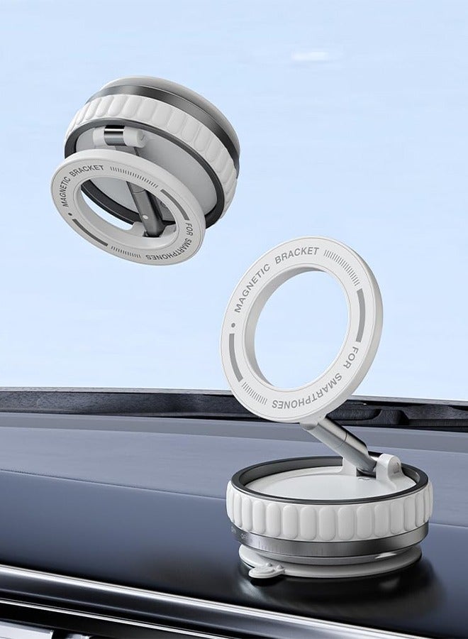 Upgraded 360° Strong Magnetic Car Phone Holder for MagSafe,Ultra-Vacuum Suction Cup Adjustable Phone Holder for All Smartphones and All Car Models,Gifts for Men Women(White)  - Image 3