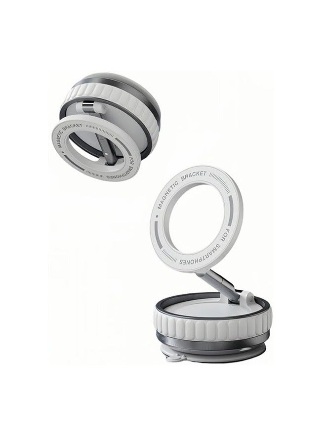 Upgraded 360° Strong Magnetic Car Phone Holder for MagSafe,Ultra-Vacuum Suction Cup Adjustable Phone Holder for All Smartphones and All Car Models,Gifts for Men Women(White)  - Image 1