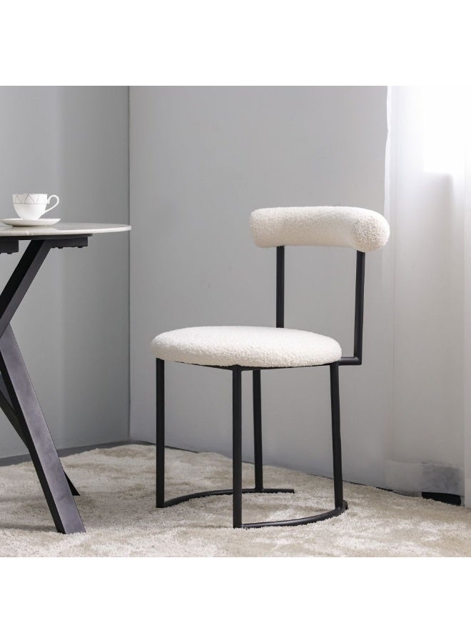 DANUBE HOME Altura Dining Chair – Modern Upholstered Dining Room Chair with Cushioned Seat & Backrest – Stylish Comfortable Seating for Home, Kitchen, Office & Cafe - Beige/Black - Image 2