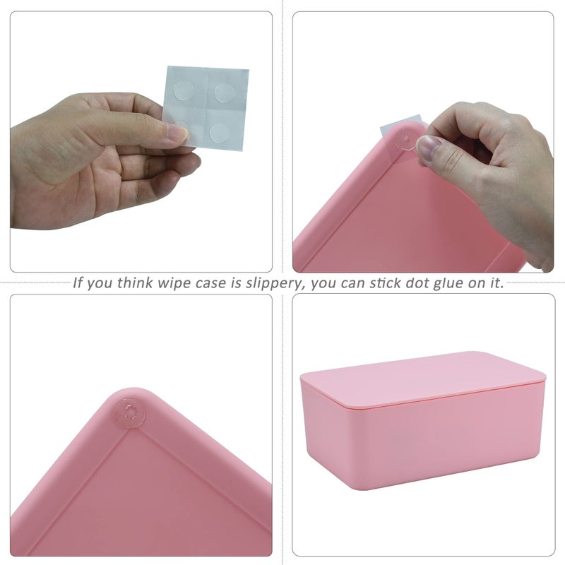 SOCOMAN Diaper Wipes Dispenser, Baby Wipes Case, Baby Wipe Holder Keeps Diaper Wipes Fresh, Wipe Container with Non-Slip Feet (Pink) - Image 5