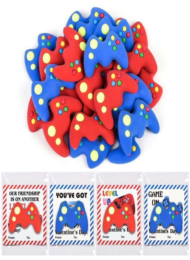 Ulema 28 Pcs Cute Game Controller Erasers Valentine's Day Gifts Goodie Bag Stuffers, Classroom Prizes for Toddlers Birthday Party Favors Gifts for Teachers and School Office Supplies. - Image 1