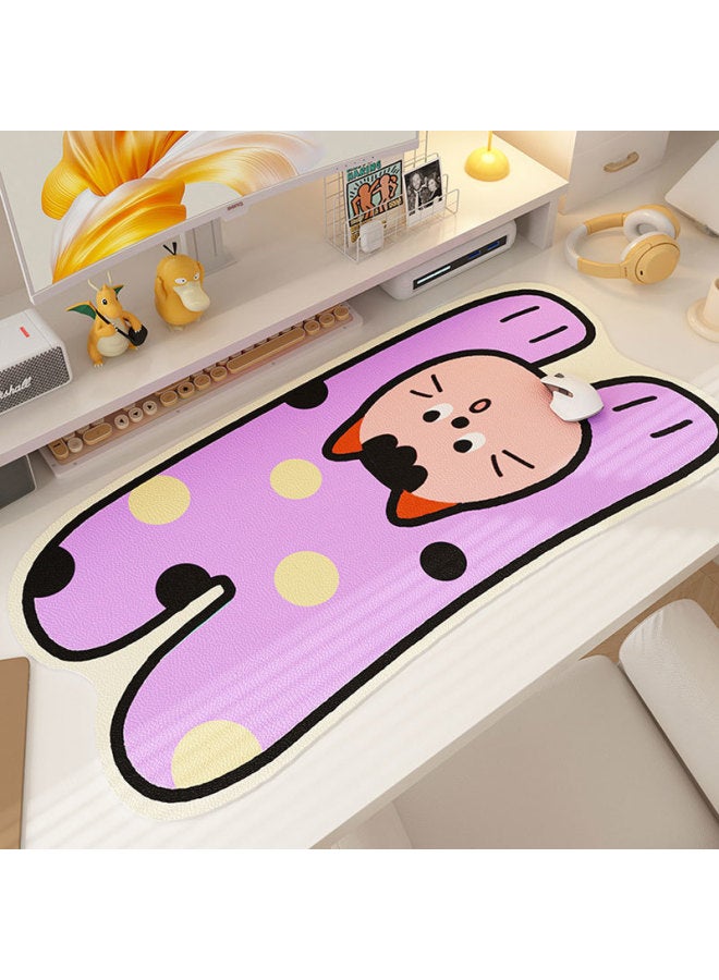 Cartoon Special-Shaped Non-Slip Mouse Pad Home Oversized Office Desk Pad Student Dormitory Cute Wear-Resistant Computer Keyboard Pad-Color:Contact Customer Service For Customized Models-Pattern:Purple Cat Head  - Image 1