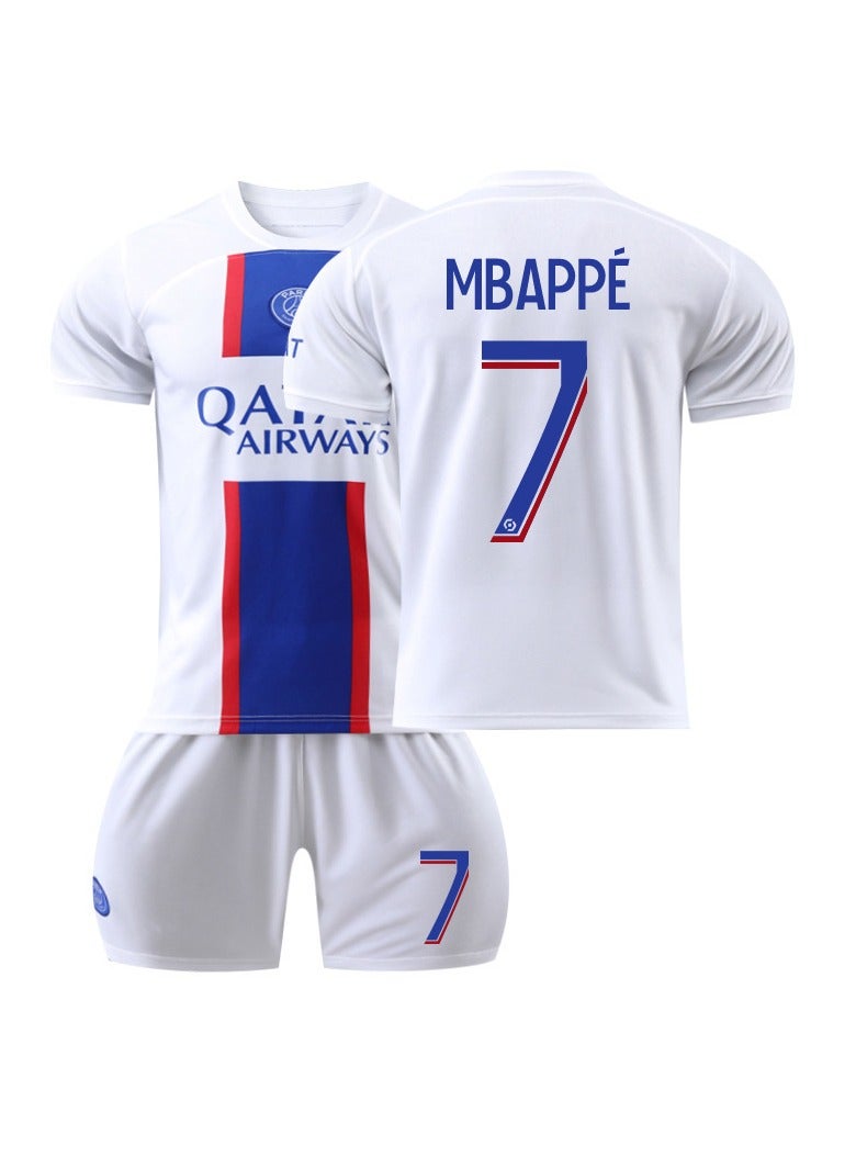 general 22-23 Paris Two Away Football Jersey MBAPPE #7 Football Jersey/Shorts Gift Set Kids Size & Adult Size, Gift for Fan Friends - Image 1