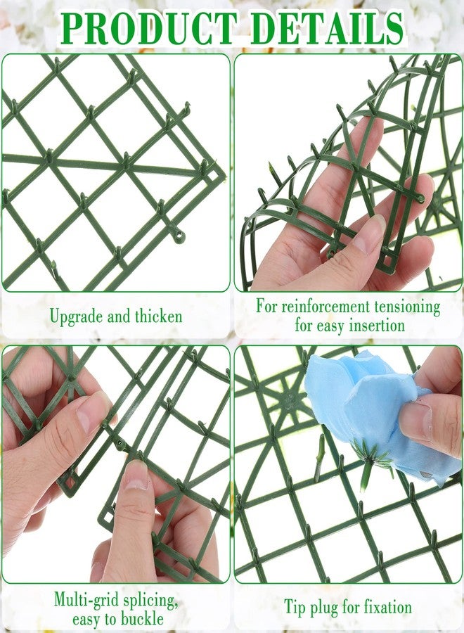 Chumia 24 Pcs DIY Flowers Wall Frames, Flower Arrangement Grid Panels Plastic Artificial Plant Wall Arch Backdrop for Wedding Party Decoration Floral Photo Backdrop, 10 x 10 Inches - Image 3