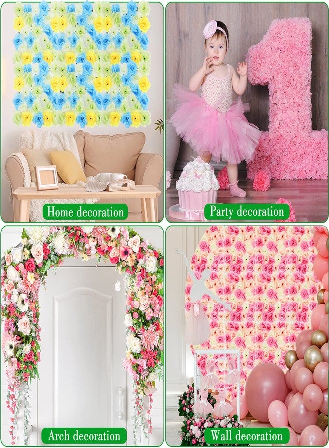 Chumia 24 Pcs DIY Flowers Wall Frames, Flower Arrangement Grid Panels Plastic Artificial Plant Wall Arch Backdrop for Wedding Party Decoration Floral Photo Backdrop, 10 x 10 Inches - Image 4