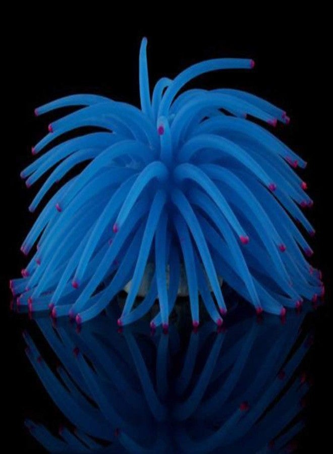 UUPP Artificial Soft Anemone Coral Plant for Aquarium Fish Tank Decoration Silicone Aquarium Ornament, Blue - Image 3
