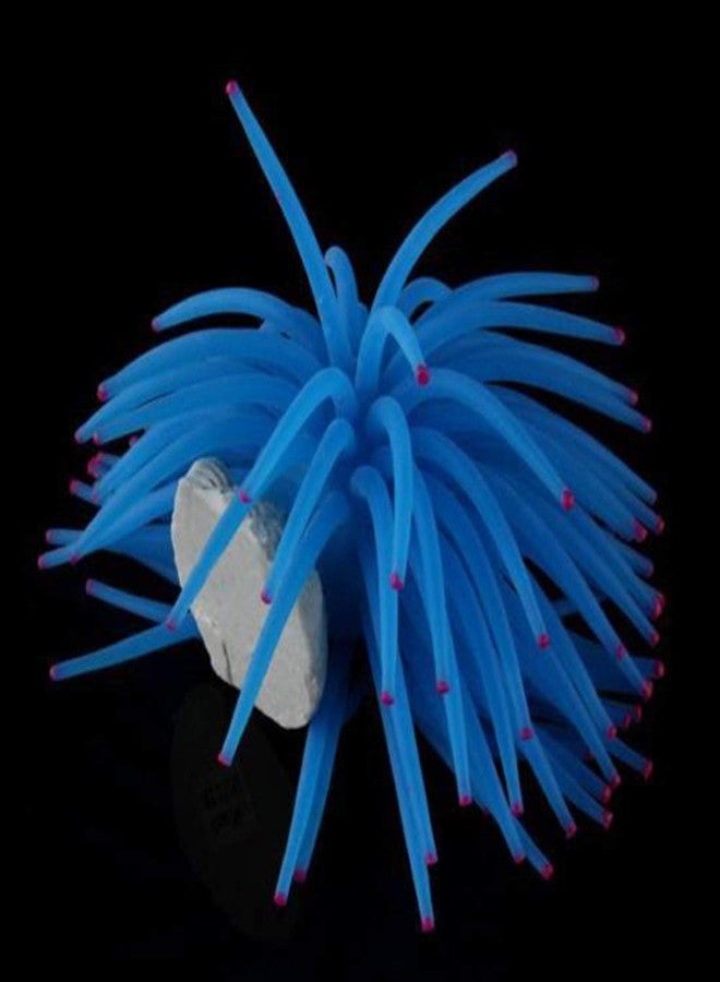 UUPP Artificial Soft Anemone Coral Plant for Aquarium Fish Tank Decoration Silicone Aquarium Ornament, Blue - Image 4