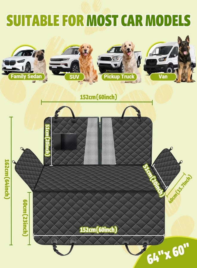 Victoper Dog Car Seat Cover, Heavy Durable Dog Seat Cover for Back Seat, 100% Waterproof Scratch Proof Nonslip Dog Hammock for Car with Side Flap, Pet Back Seat Covers Large 60" W x 64" L - Image 2