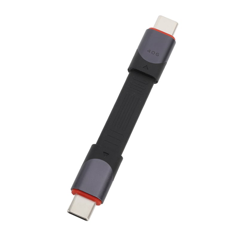 كابل USB 4.0 سريع الشحن 40 جيجابيت في الثانية مسطح قصير دعم شحن سريع 60 واط من نوع C ذكور إلى ذكور مناسب للهواتب والأجهزة اللوحية والأجهزة المحمولة - Image 2