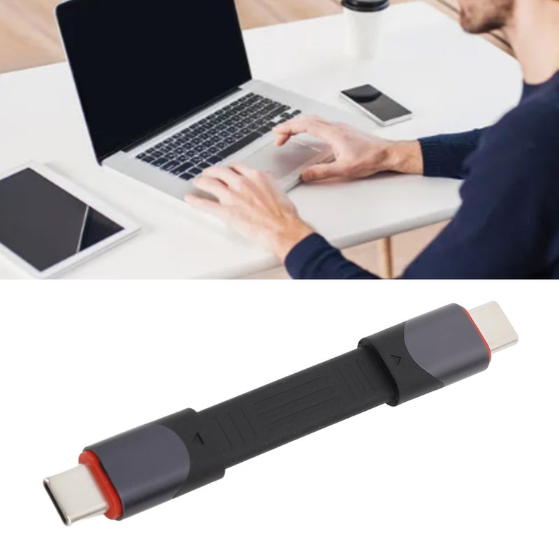 كابل USB 4.0 سريع الشحن 40 جيجابيت في الثانية مسطح قصير دعم شحن سريع 60 واط من نوع C ذكور إلى ذكور مناسب للهواتب والأجهزة اللوحية والأجهزة المحمولة - Image 4