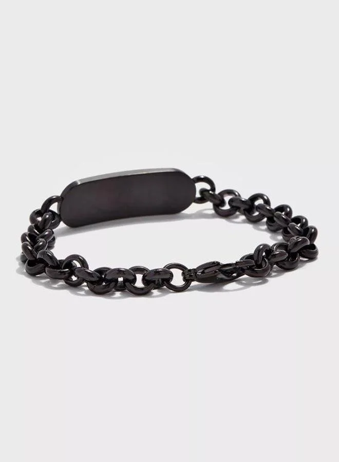 بوليس Onset Black Stainless Steel Bracelet for Men