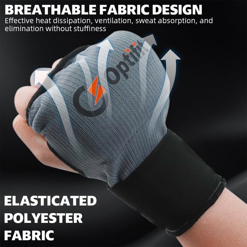 Proberos ® Gel Padded Gym Gloves for Men Women Workout, Breathable Nylon Fingerless, Workout & Boxing Gloves with Adjustable Wrist Support, Cushioned Hand Protection for Kickboxing, Black - Image 4