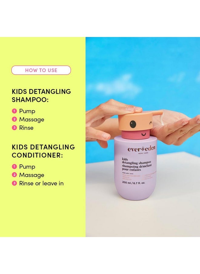 إيفردين مجموعة Happy Hair Duo للأطفال: مجموعة شامبو وبلسم نباتية مع فرشاة فك التشابك - تقوي وتنعم جميع أنواع الشعر  - Image 2