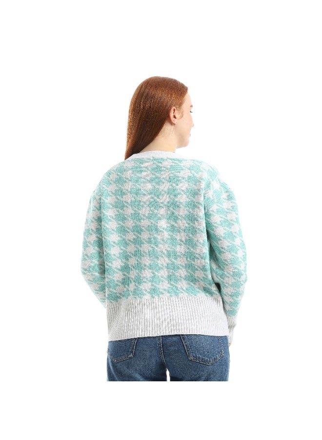 سيزار كارديجان حريمي صوف قصير بتصميم نجوم وزرارير من الأمام - Image 3