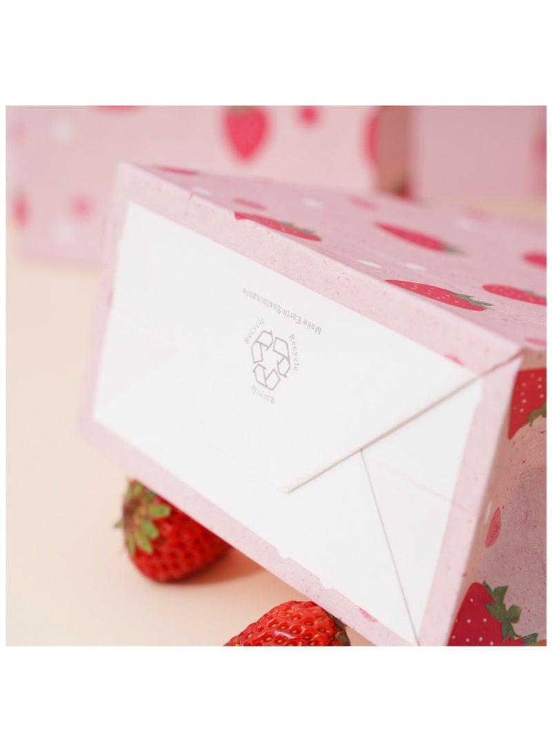 10 Pack  Gift Bags with Strawberry, 15x8x21 cm, Ideal for Mother's Day, Birthday, Weddings, Baby Shower, Themed Party Favors - Image 3