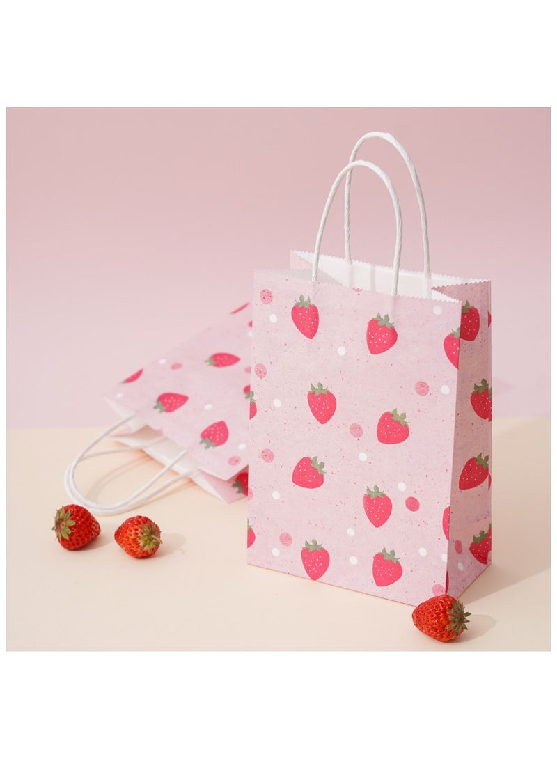 10 Pack  Gift Bags with Strawberry, 15x8x21 cm, Ideal for Mother's Day, Birthday, Weddings, Baby Shower, Themed Party Favors - Image 4