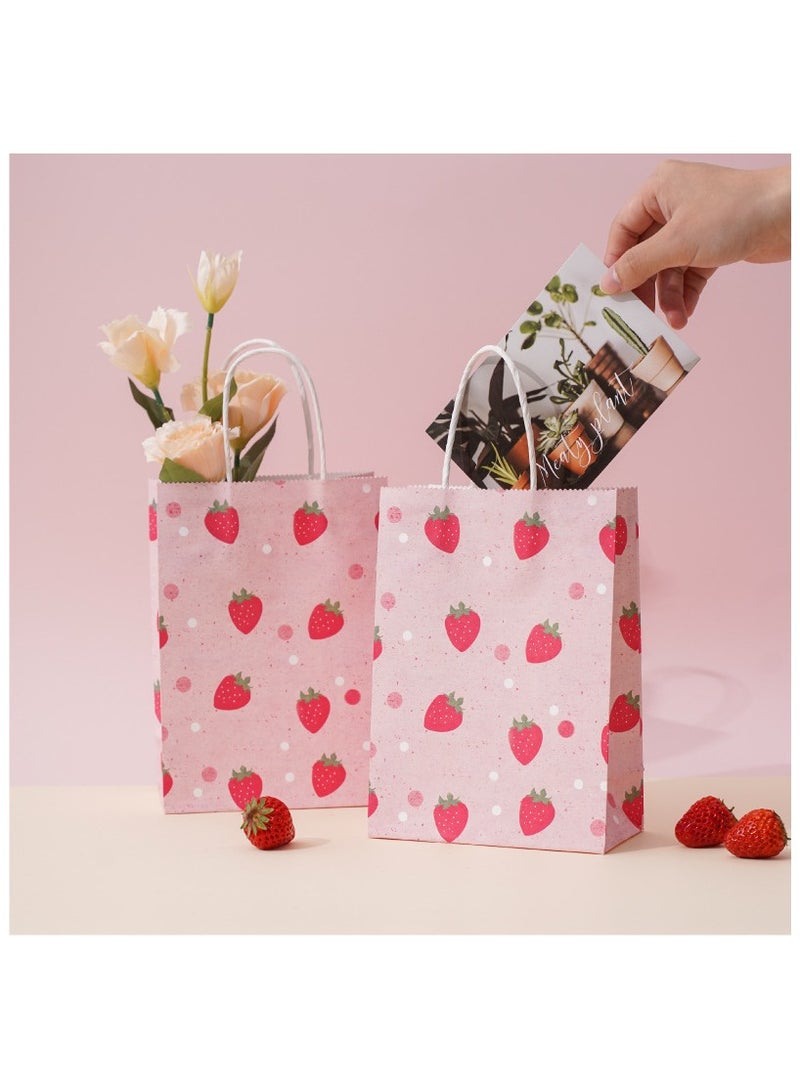 10 Pack  Gift Bags with Strawberry, 15x8x21 cm, Ideal for Mother's Day, Birthday, Weddings, Baby Shower, Themed Party Favors - Image 5